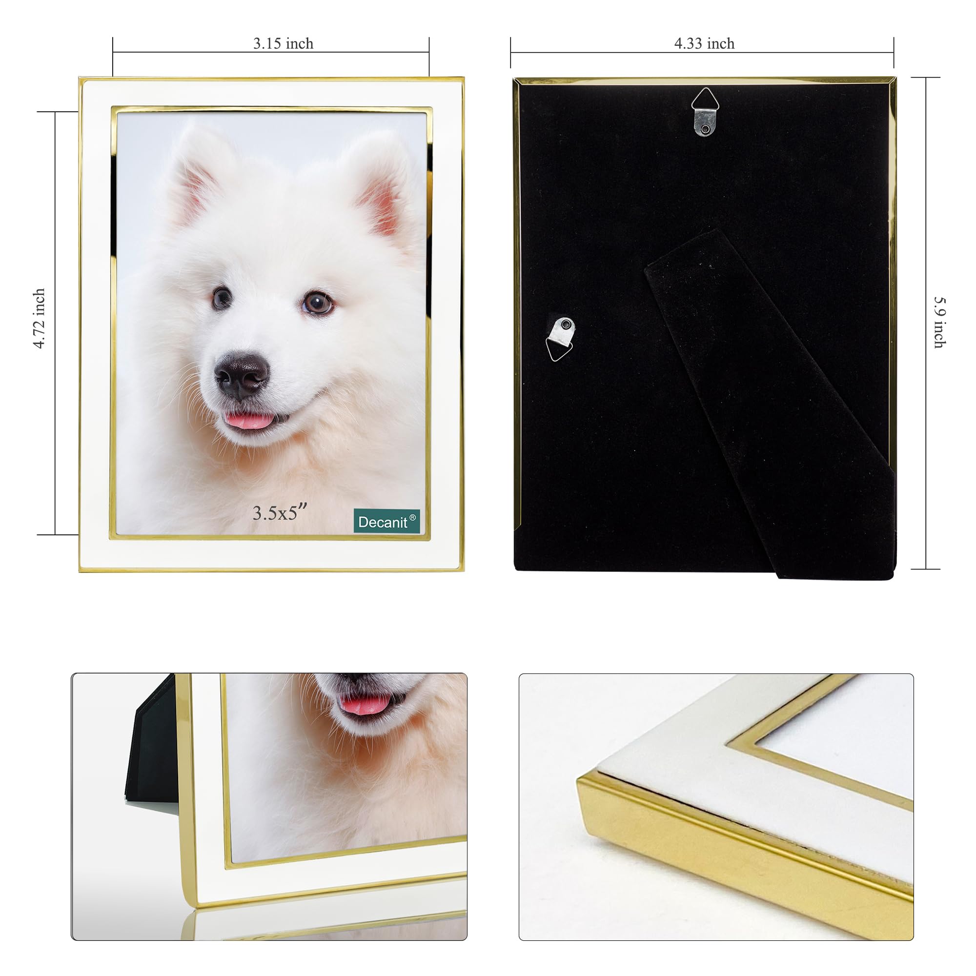 3.5x5 Picture Frames White Metal Photo Frames For Tabletop Display and Wall Decoration-Best Gifts For Family